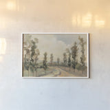 Poplars by the Road by Silvia Vassileva. shown as a paper print in a white frame. Available as a archival giclee rolled canvas, fine art paper, or poster print. SKU 86523i.