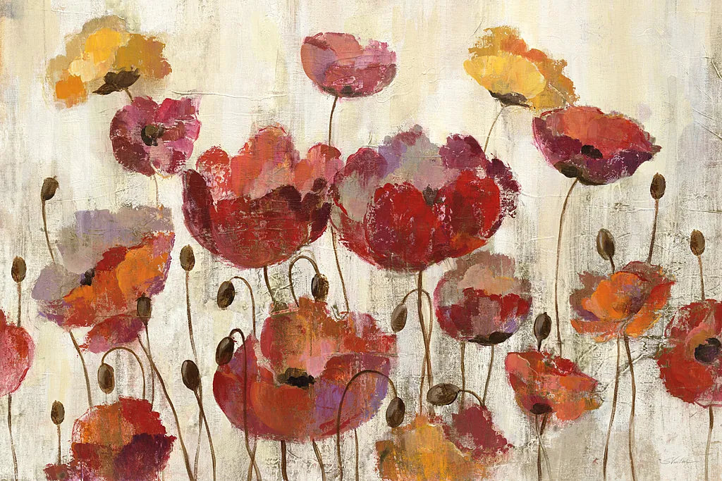 Poppies in the Rain by Silvia Vassileva. SKU 15008i. Archival Giclee Fine art print for wall decor.