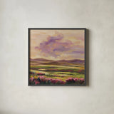 Purple Cloud by Silvia Vassileva. Shown in a sleek black glass frame for a contemporary gallery look. Available as an archival giclee rolled canvas, fine art paper, or poster print. SKU 100286a.