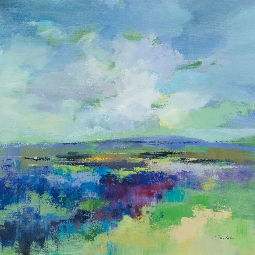 Purple Field by Silvia Vassileva. SKU 91547a. Archival Giclee Fine art print for wall decor.