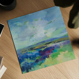 Purple Field by Silvia Vassileva. Shown as a detailed flat fine art print, highlighting archival giclee quality. Available as an archival giclee rolled canvas, fine art paper, or poster print. SKU 91547a.