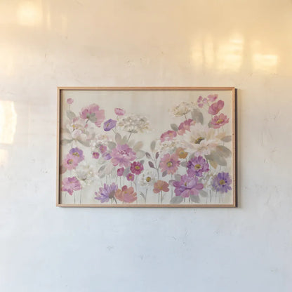 Queen Annes Lace Garden by Silvia Vassileva. shown as a paper print in a natural frame. Available as a archival giclee rolled canvas, fine art paper, or poster print. SKU 38249i.