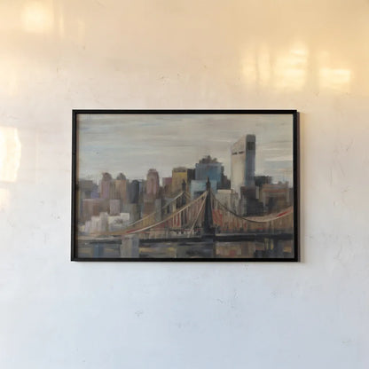 Queensboro Bridge by Silvia Vassileva. shown as a paper print in a black flame. Available as a archival giclee rolled canvas, fine art paper, or poster print. SKU 13583i.