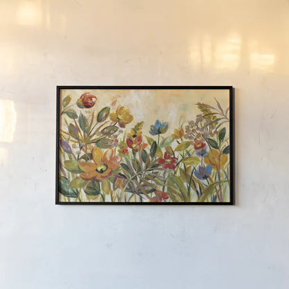 Rain Forest Floral by Silvia Vassileva. shown as a paper print in a black flame. Available as a archival giclee rolled canvas, fine art paper, or poster print. SKU 30160i.