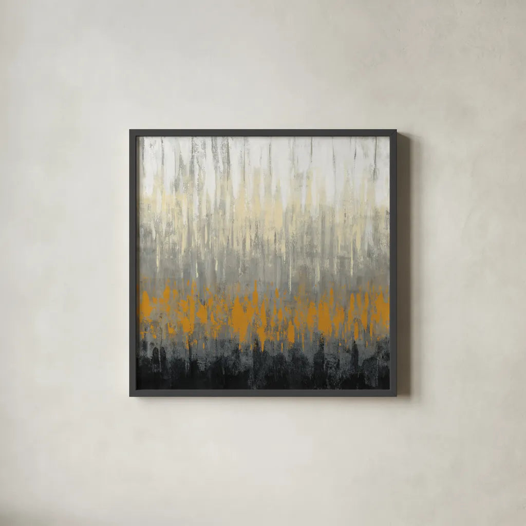 Rain on the Asphalt by Silvia Vassileva. Shown in a sleek black glass frame for a contemporary gallery look. Available as an archival giclee rolled canvas, fine art paper, or poster print. SKU 36375a.