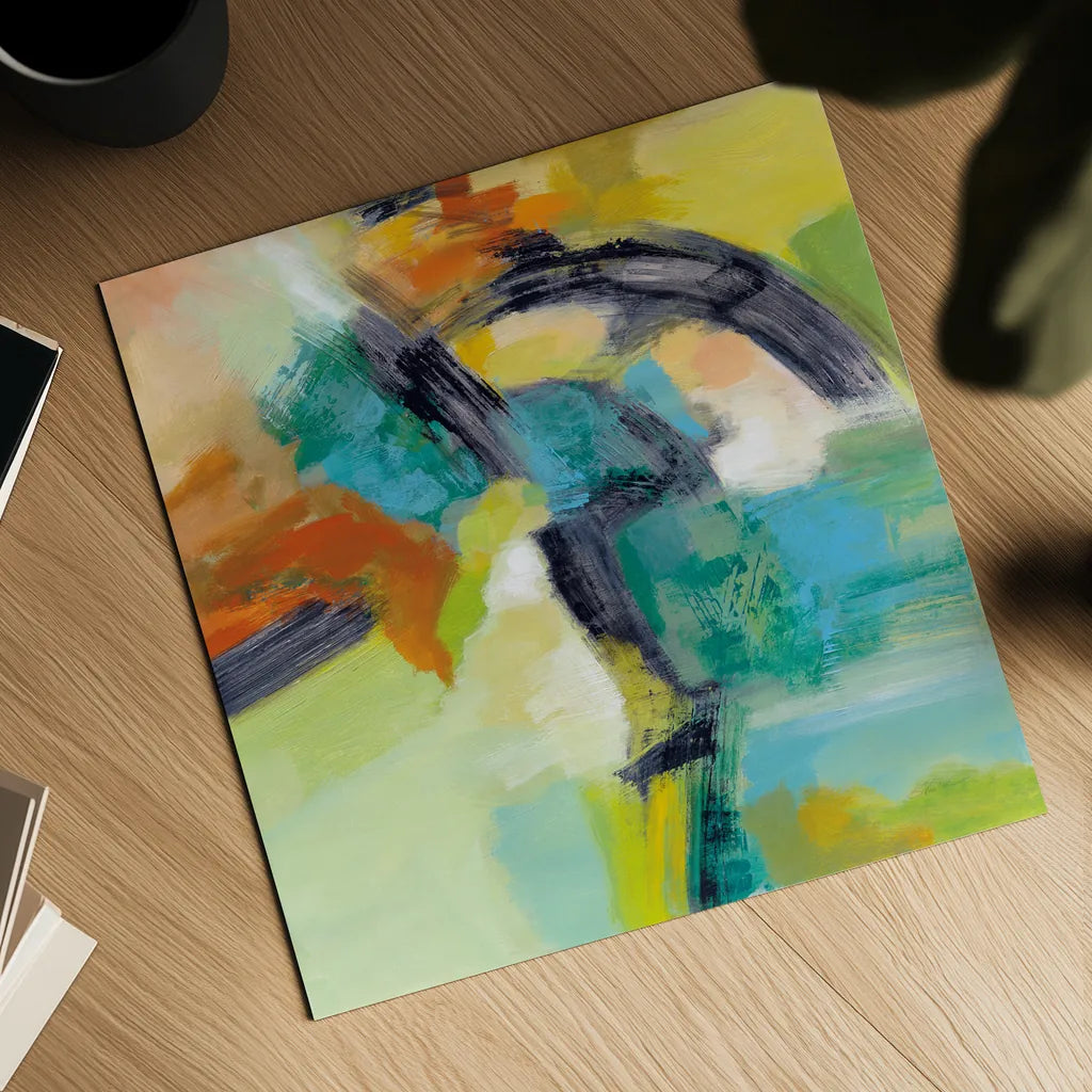 Rainbow on the Asphalt by Silvia Vassileva. Shown as a detailed flat fine art print, highlighting archival giclee quality. Available as an archival giclee rolled canvas, fine art paper, or poster print. SKU 63903a.