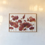 Red Flowers on White Crop by Silvia Vassileva. shown as a paper print in a natural frame. Available as a archival giclee rolled canvas, fine art paper, or poster print. SKU 34877i.