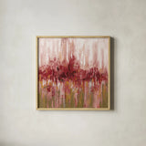 Red Reflections by Silvia Vassileva. Shown in a natural wood glass frame for a timeless modern aesthetic. Available as an archival giclee rolled canvas, fine art paper, or poster print. SKU 55992a.