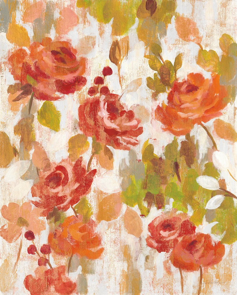 Red and Orange Brocade I by Silvia Vassileva