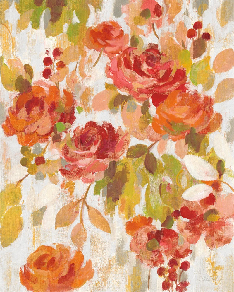 Red and Orange Brocade II by Silvia Vassileva