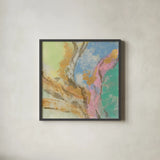 Retro Jewel Tones I by Silvia Vassileva. Shown in a sleek black glass frame for a contemporary gallery look. Available as an archival giclee rolled canvas, fine art paper, or poster print. SKU 65672a.
