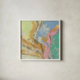 Retro Jewel Tones I by Silvia Vassileva. Shown in a crisp white glass frame for a clean and minimalist style. Available as an archival giclee rolled canvas, fine art paper, or poster print. SKU 65672a.