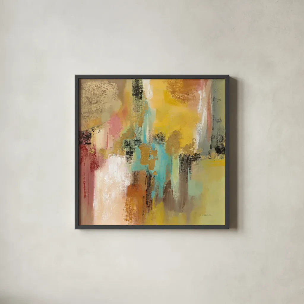 Retro Moment by Silvia Vassileva. Shown in a sleek black glass frame for a contemporary gallery look. Available as an archival giclee rolled canvas, fine art paper, or poster print. SKU 65598a.