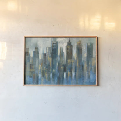 Rhythmic Reflection Light by Silvia Vassileva. shown as a paper print in a natural frame. Available as a archival giclee rolled canvas, fine art paper, or poster print. SKU 29776i.