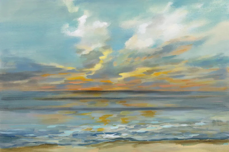 Rhythmic Sunset Waves by Silvia Vassileva. SKU 69153i. Archival Giclee Fine art print for wall decor.