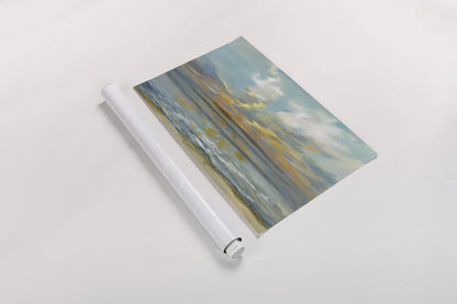 Rhythmic Sunset Waves by Silvia Vassileva. shown as a rolled paper print. Available as archival giclee rolled canvas, fine art paper, or poster print. SKU 69153i.