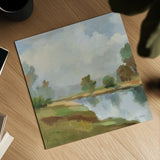 River and Clouds II by Silvia Vassileva. Shown as a detailed flat fine art print, highlighting archival giclee quality. Available as an archival giclee rolled canvas, fine art paper, or poster print. SKU 86031a.