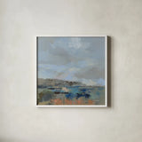 River and Sky I by Silvia Vassileva. Shown in a crisp white glass frame for a clean and minimalist style. Available as an archival giclee rolled canvas, fine art paper, or poster print. SKU 96740a.