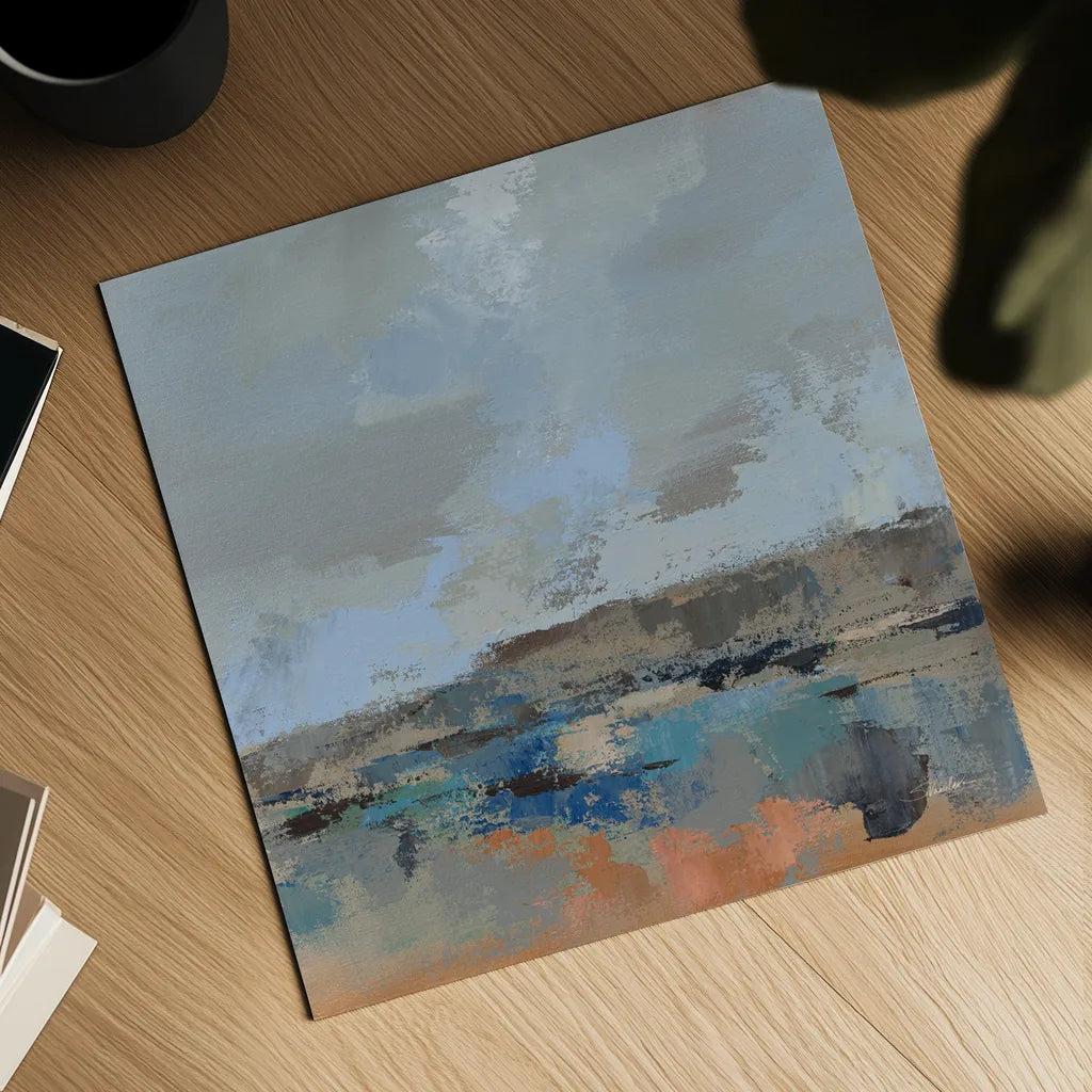 River and Sky II by Silvia Vassileva. Shown as a detailed flat fine art print, highlighting archival giclee quality. Available as an archival giclee rolled canvas, fine art paper, or poster print. SKU 96741a.