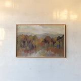 Riverbank with Green Crop by Silvia Vassileva. shown as a paper print in a natural frame. Available as a archival giclee rolled canvas, fine art paper, or poster print. SKU 87820i.