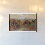 Riverbank with Green Crop by Silvia Vassileva. shown as a paper print in a white frame. Available as a archival giclee rolled canvas, fine art paper, or poster print. SKU 87820i.
