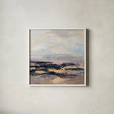 Road at Dusk I by Silvia Vassileva. Shown in a crisp white glass frame for a clean and minimalist style. Available as an archival giclee rolled canvas, fine art paper, or poster print. SKU 90988a.