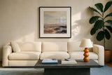 Road at Dusk II by Silvia Vassileva. Displayed in a glass frame with matte in a clean modern living room. Available as an archival giclee rolled canvas, fine art paper, or poster print. SKU 90989a.