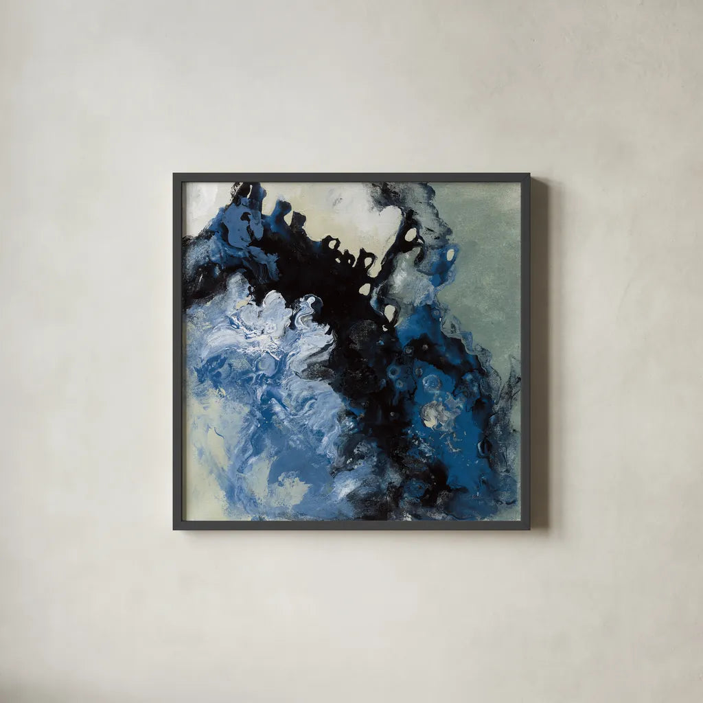 Roaring Waves I by Silvia Vassileva. Shown in a sleek black glass frame for a contemporary gallery look. Available as an archival giclee rolled canvas, fine art paper, or poster print. SKU 61064a.