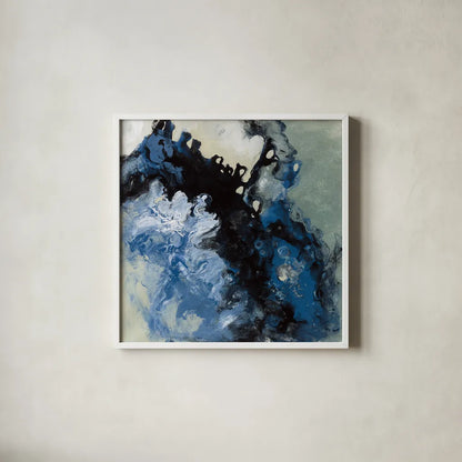Roaring Waves I by Silvia Vassileva. Shown in a crisp white glass frame for a clean and minimalist style. Available as an archival giclee rolled canvas, fine art paper, or poster print. SKU 61064a.