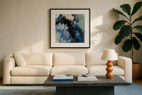 Roaring Waves I by Silvia Vassileva. Displayed in a glass frame with matte in a clean modern living room. Available as an archival giclee rolled canvas, fine art paper, or poster print. SKU 61064a.