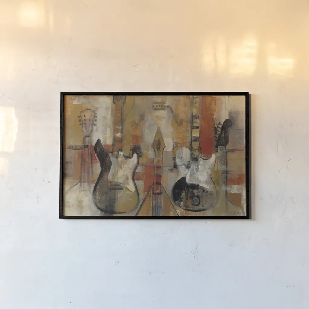 Rock and Roll Rhythm by Silvia Vassileva. shown as a paper print in a black flame. Available as a archival giclee rolled canvas, fine art paper, or poster print. SKU 60647i.