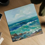Rocky Beach by Silvia Vassileva. Shown as a detailed flat fine art print, highlighting archival giclee quality. Available as an archival giclee rolled canvas, fine art paper, or poster print. SKU 71968a.