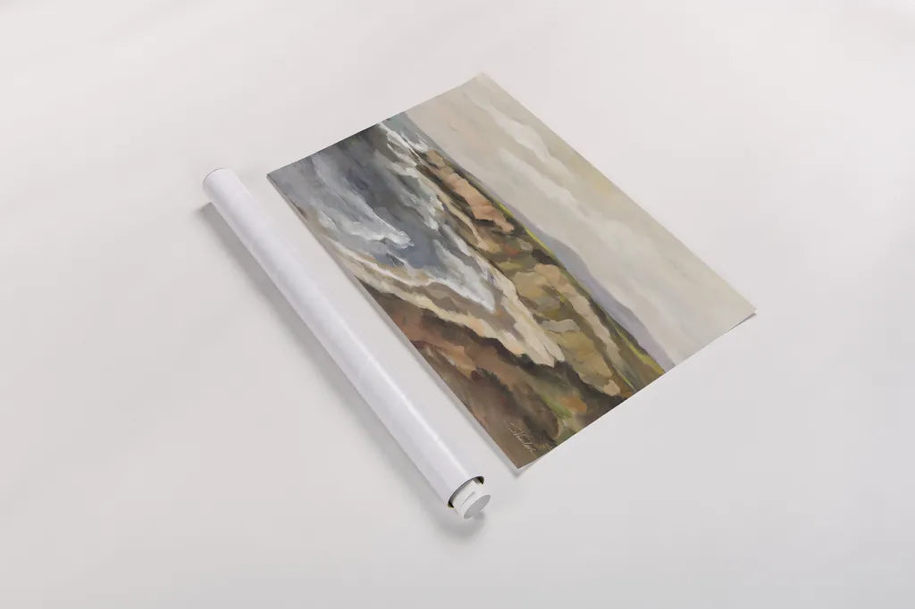 Rocky Coast by Silvia Vassileva. shown as a rolled paper print. Available as archival giclee rolled canvas, fine art paper, or poster print. SKU 97927i.