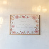 Romantic Blooms I by Silvia Vassileva. shown as a paper print in a natural frame. Available as a archival giclee rolled canvas, fine art paper, or poster print. SKU 82481i.