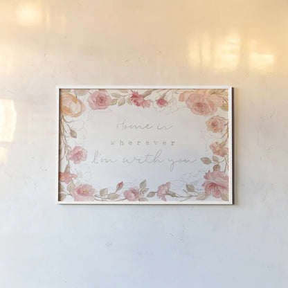 Romantic Blooms I by Silvia Vassileva. shown as a paper print in a white frame. Available as a archival giclee rolled canvas, fine art paper, or poster print. SKU 82481i.