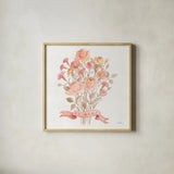 Romantic Blooms IV by Silvia Vassileva. Shown in a natural wood glass frame for a timeless modern aesthetic. Available as an archival giclee rolled canvas, fine art paper, or poster print. SKU 82484a.