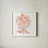 Romantic Blooms IV by Silvia Vassileva. Shown in a crisp white glass frame for a clean and minimalist style. Available as an archival giclee rolled canvas, fine art paper, or poster print. SKU 82484a.