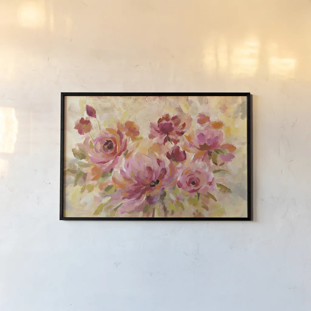 Romantic Bouquet by Silvia Vassileva. shown as a paper print in a black flame. Available as a archival giclee rolled canvas, fine art paper, or poster print. SKU 30161i.