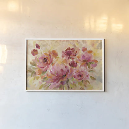Romantic Bouquet by Silvia Vassileva. shown as a paper print in a white frame. Available as a archival giclee rolled canvas, fine art paper, or poster print. SKU 30161i.