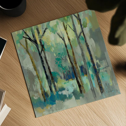 Romantic Forest Neutral by Silvia Vassileva. Shown as a detailed flat fine art print, highlighting archival giclee quality. Available as an archival giclee rolled canvas, fine art paper, or poster print. SKU 75821a.