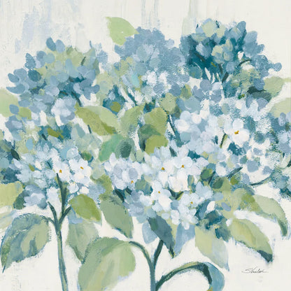 Romantic Hydrangeas Blue by Silvia Vassileva. SKU 85227a. Archival Giclee Fine art print for wall decor.