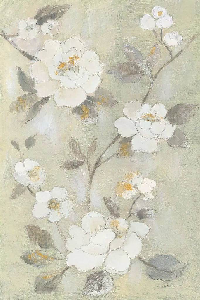Romantic Spring Flowers I White by Silvia Vassileva. SKU 67241h. Archival Giclee Fine art print for wall decor.