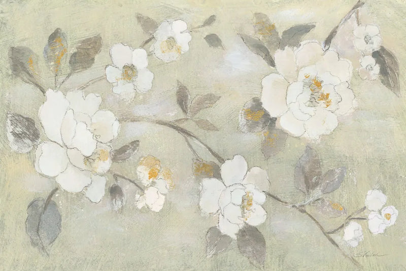 Romantic Spring Flowers I White Horizontal by Silvia Vassileva. SKU 74168i. Archival Giclee Fine art print for wall decor.