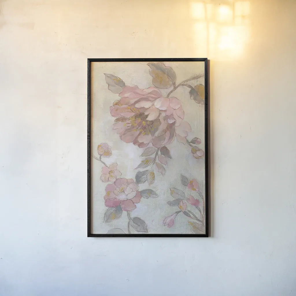 Romantic Spring Flowers II by Silvia Vassileva. shown as a paper print in a black flame. Available as a archival giclee rolled canvas, fine art paper, or poster print. SKU 63281h.