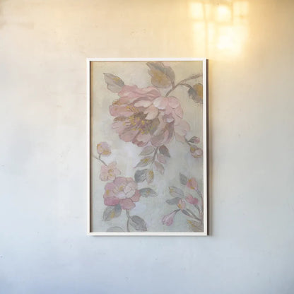 Romantic Spring Flowers II by Silvia Vassileva. shown as a paper print in a white frame. Available as a archival giclee rolled canvas, fine art paper, or poster print. SKU 63281h.
