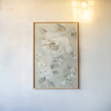 Romantic Spring Flowers II White by Silvia Vassileva. shown as a paper print in a natural frame. Available as a archival giclee rolled canvas, fine art paper, or poster print. SKU 67242h.