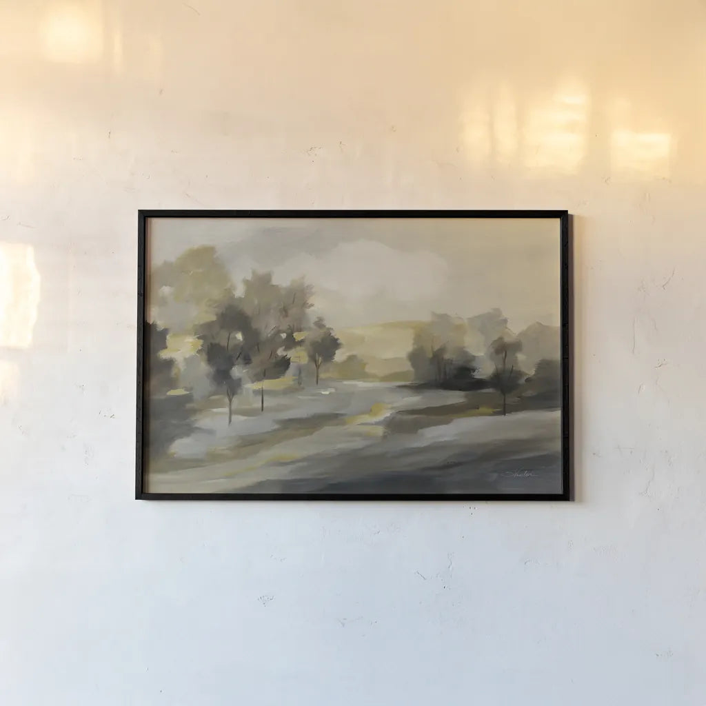 Rustic Landscape by Silvia Vassileva. shown as a paper print in a black flame. Available as a archival giclee rolled canvas, fine art paper, or poster print. SKU 72106i.