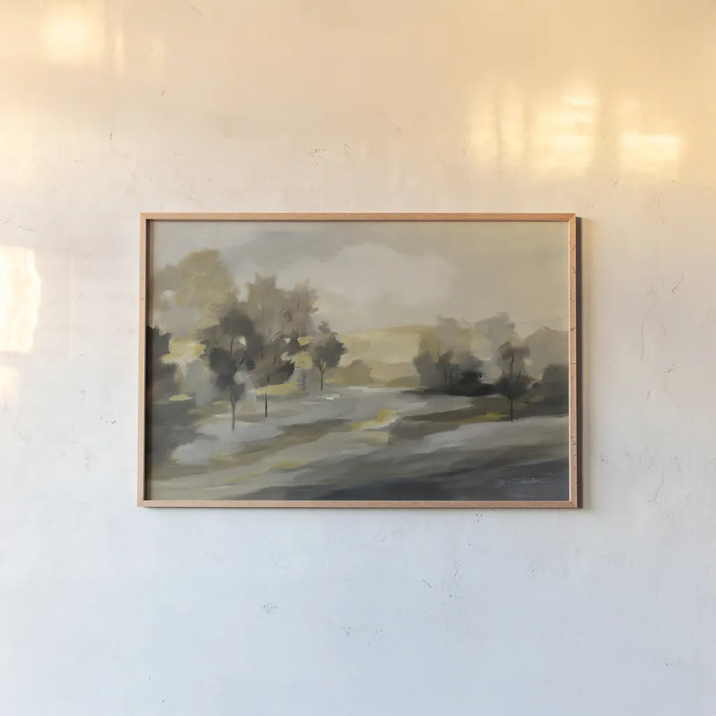 Rustic Landscape by Silvia Vassileva. shown as a paper print in a natural frame. Available as a archival giclee rolled canvas, fine art paper, or poster print. SKU 72106i.