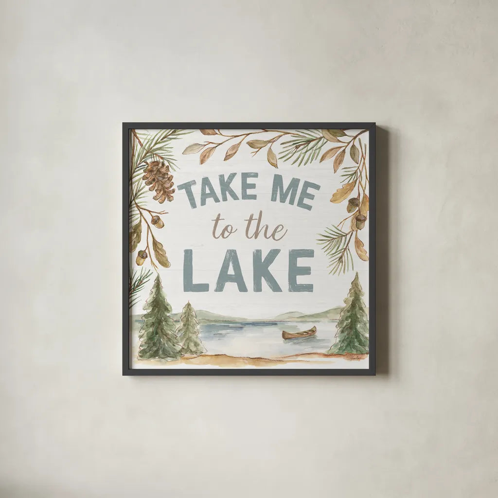 Rustic Retreat II by Silvia Vassileva. Shown in a sleek black glass frame for a contemporary gallery look. Available as an archival giclee rolled canvas, fine art paper, or poster print. SKU 94459a.