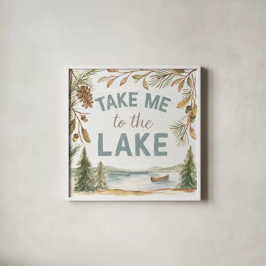 Rustic Retreat II by Silvia Vassileva. Shown in a crisp white glass frame for a clean and minimalist style. Available as an archival giclee rolled canvas, fine art paper, or poster print. SKU 94459a.